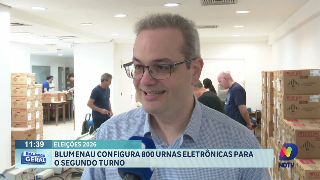 Eleições 2026: Blumenau configura 800 urnas eletrônicas para o segundo turno