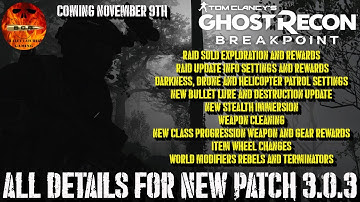 Ghost Recon Breakpoint - ALL details on NEW Update 3.0.3