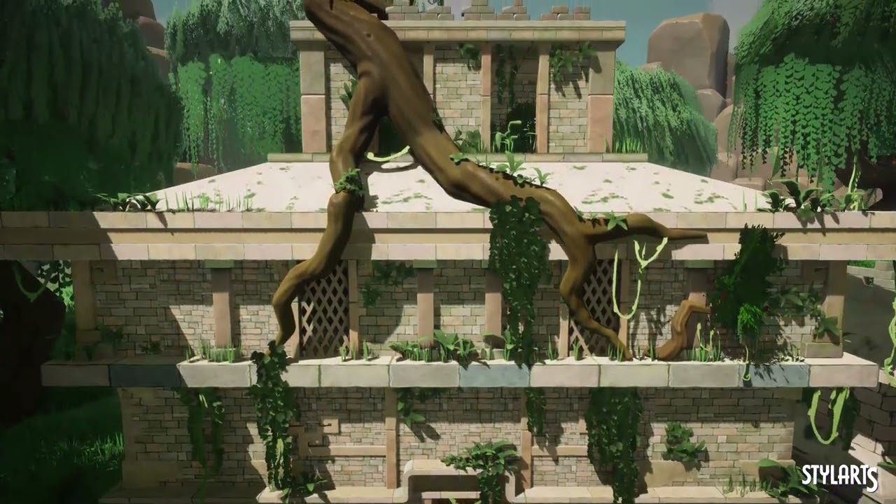 Stylized Ancient Ruins Environment (Ruins, Dungeon), video preview 2