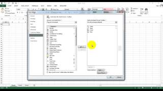 Configure the Quick Acess Toolbar in MS Excel 2013 2016