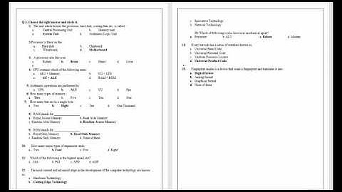 CLASS VII COMPUTER PART 1 Hardware Basics   Exercise completed and reading of chapter 2