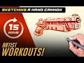 Hand Cannon!  (15 min) - DRAW THIS EVERY DAY #3 #art #beginners #realtime #tutorial