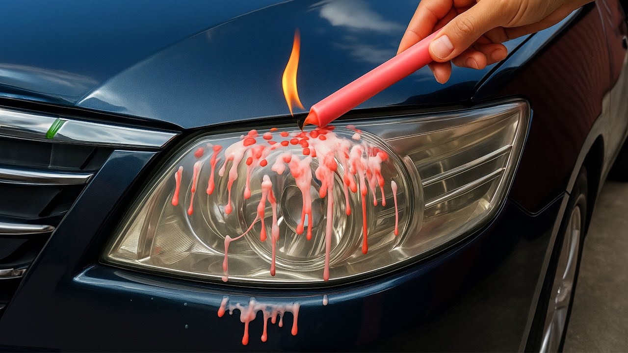 Genius Trick to Restore Old Headlights with CANDLE – Shockingly Effective!