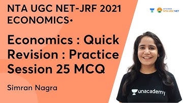 Quick Revision : Practice Session 25 MCQs | Economics | NTA UGC NET-JRF 2021 | Simran Nagra
