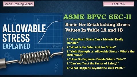 How to calculate Allowable Stress Values and What is the Basis as per ASME Sec-II Part-D MA-1 Lec-5