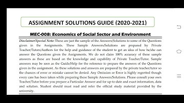 MEC 008 Ignou Solved Assignment