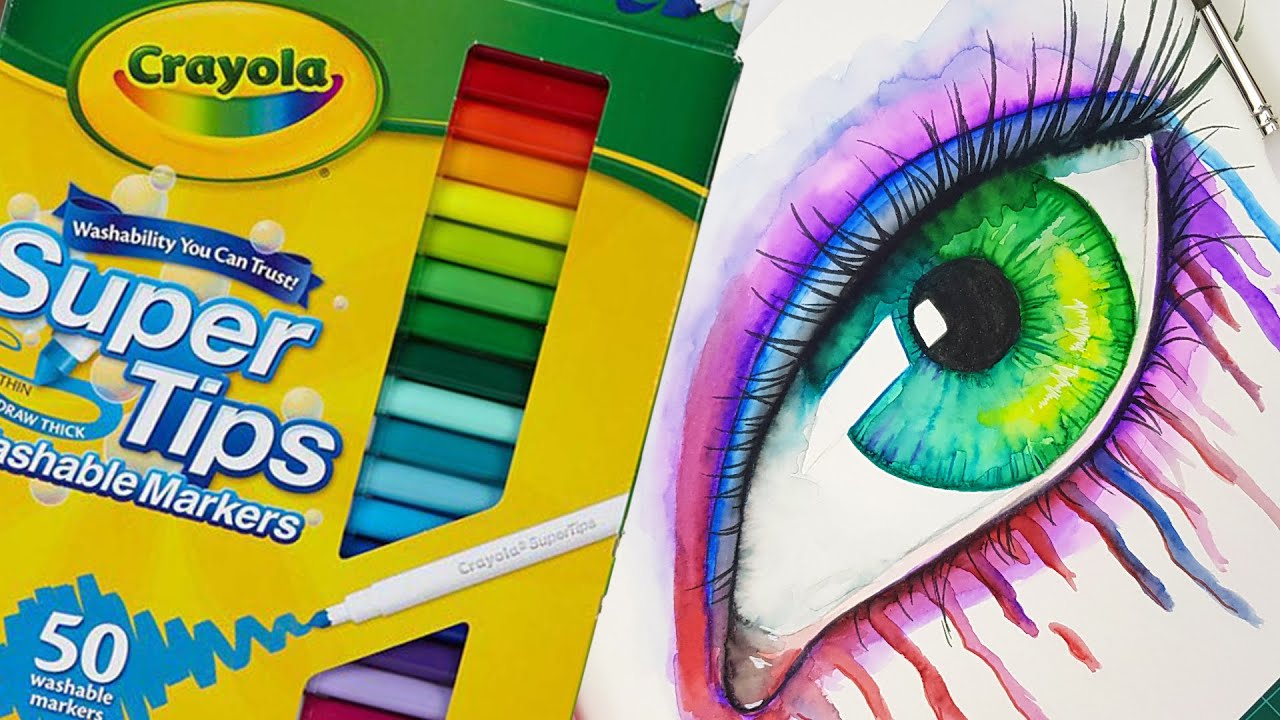 Video : Watercoloring with Crayola Super Tips Markers