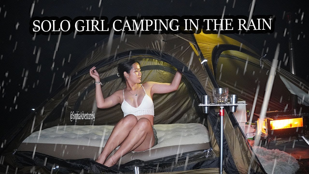 SOLO CAMPING IN THE RAIN - Relaxing Satisfied with Sound Of Nature ...
