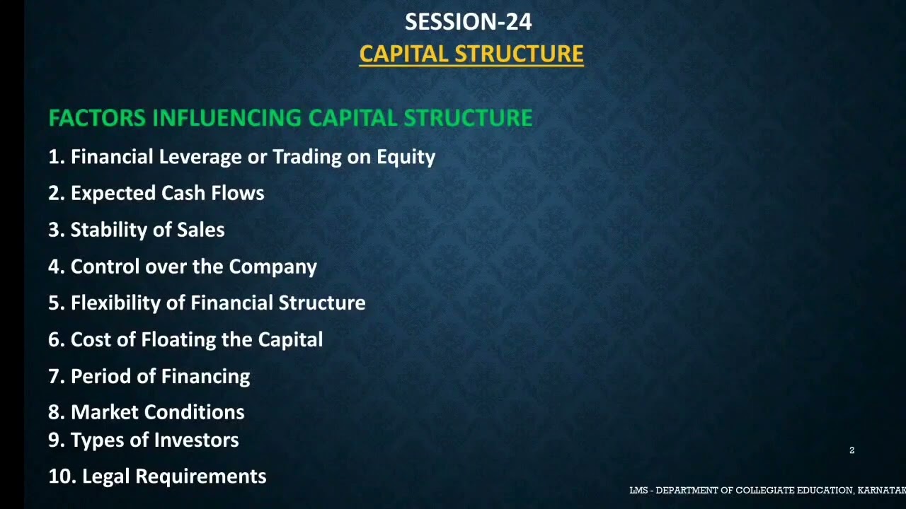financial management   factors influencing capital structure 2