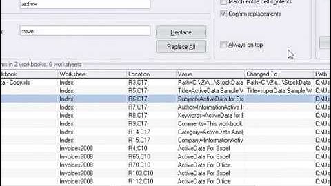 Global Find and Replace Using ActiveData For ExcelWorksheet