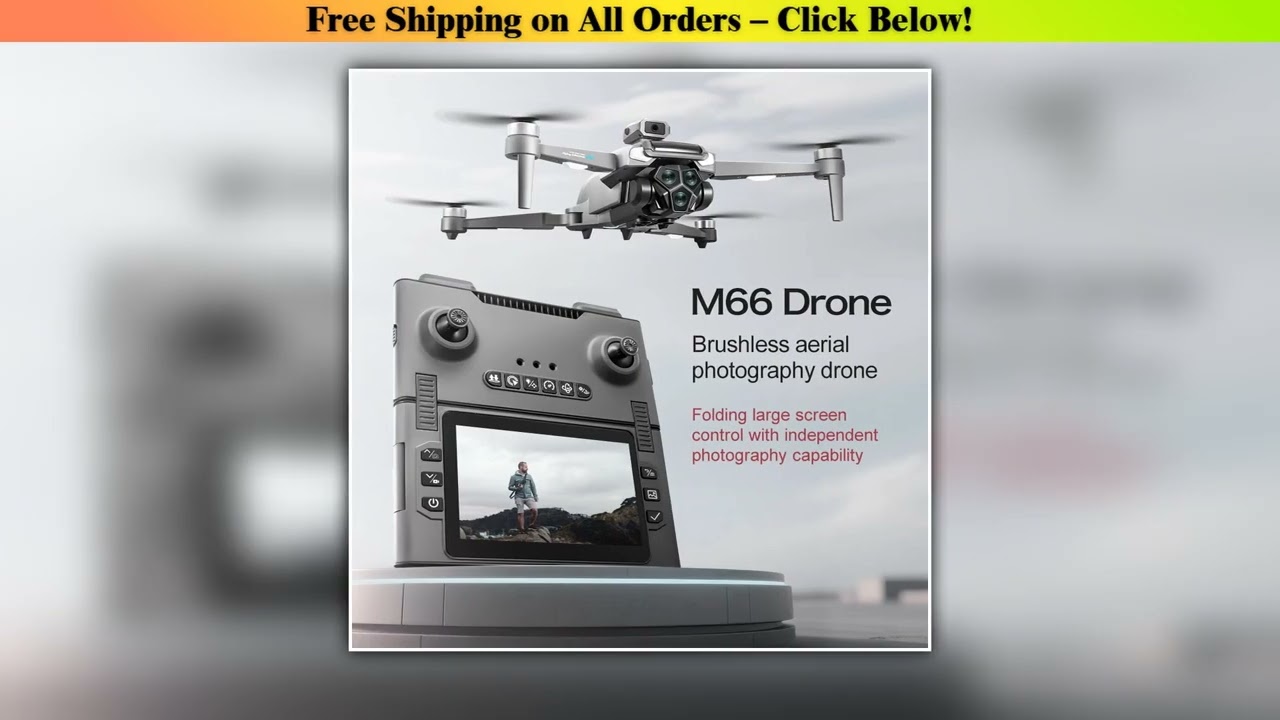 New M66 Triple Battery Brushless Drone with Screen Remote " Gesture Control, Zoom Photography,