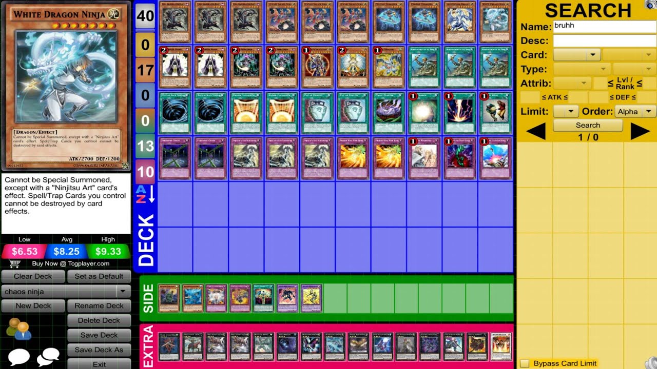 yugioh deck profile chaos ninjas youtube