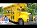 The Wheels On The Bus song + karaoke 🚌 HeyKids - Nursery Rhymes