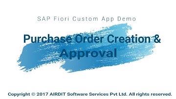 SAP Procurement Fiori App: Purchase Order(PO) creation and Approval