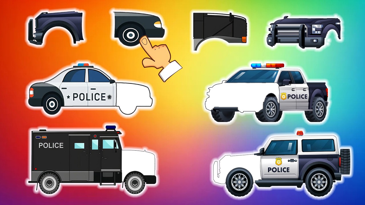 Get Ready to Assemble the Perfect Police Car! Match the Parts Now! 🧩🚔 | Police Funny Animation