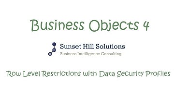 Business Objects 4x Information Design Tool - Row Level Restrictions using Data Security Profiles