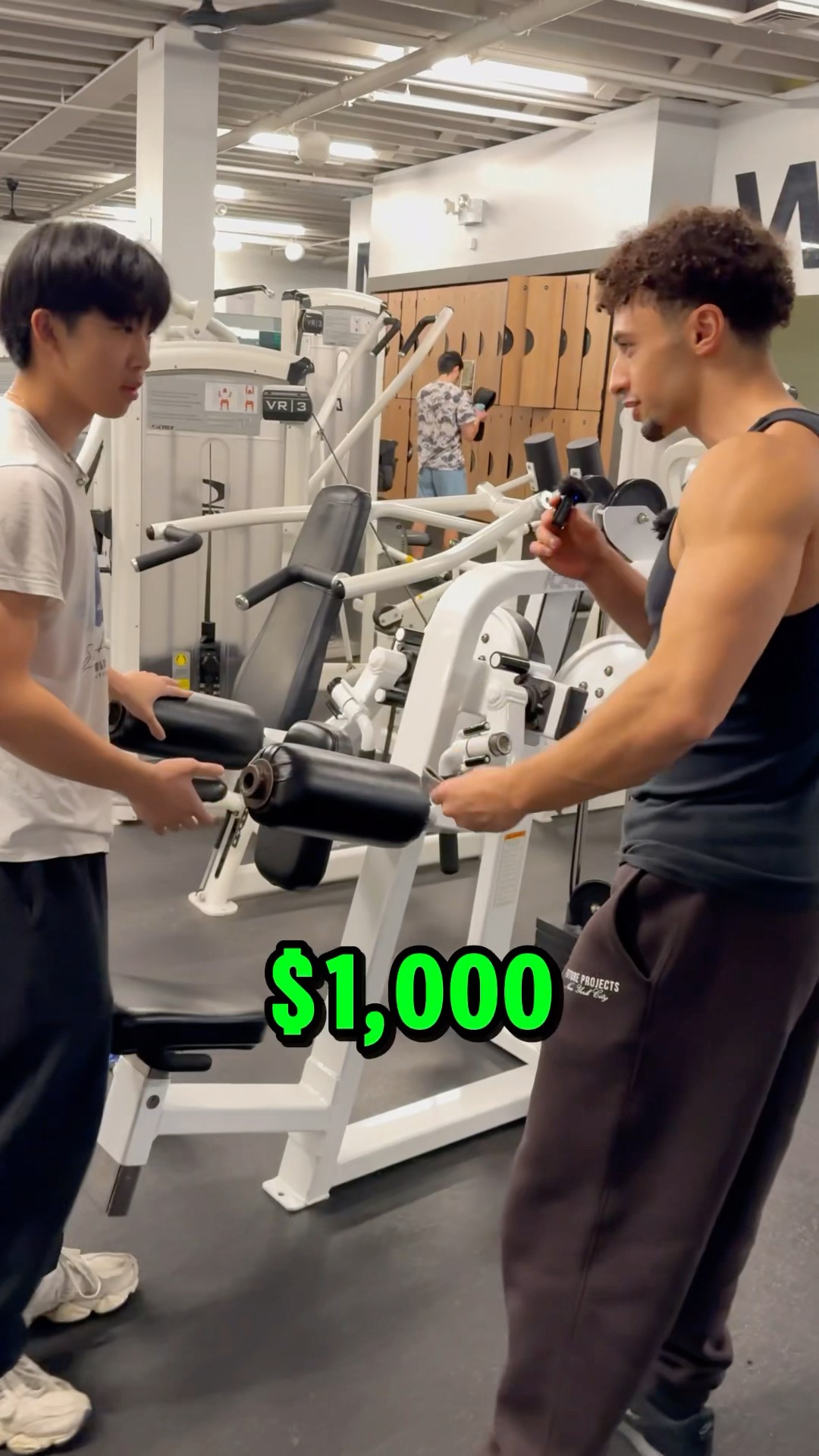 I challenged him on his first day at the gym?
