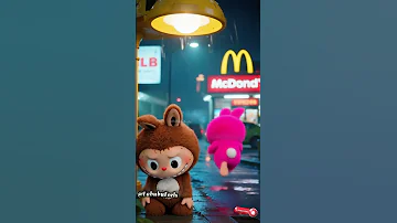 Pink Labubu Steals McDonald S Cat Comforts Brown Labubu Labubu Cat Catvideos Mcdonalds 