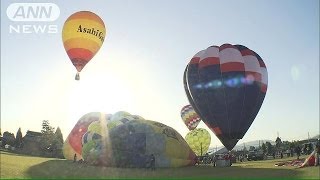 色鮮やかな熱気球　秋晴れの空彩る　富山・砺波市（13/10/13）