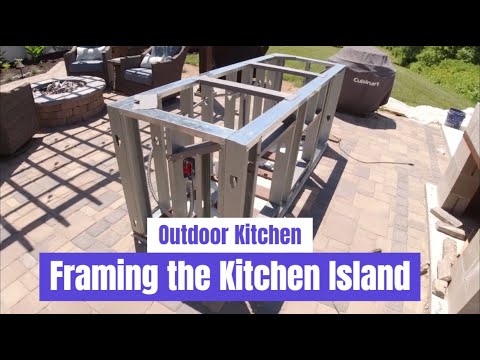 Framing the Outdoor Kitchen Island - First time using metal studs!