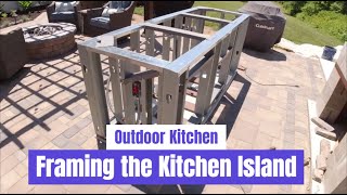 Framing the Outdoor Kitchen Island  First time using metal studs!