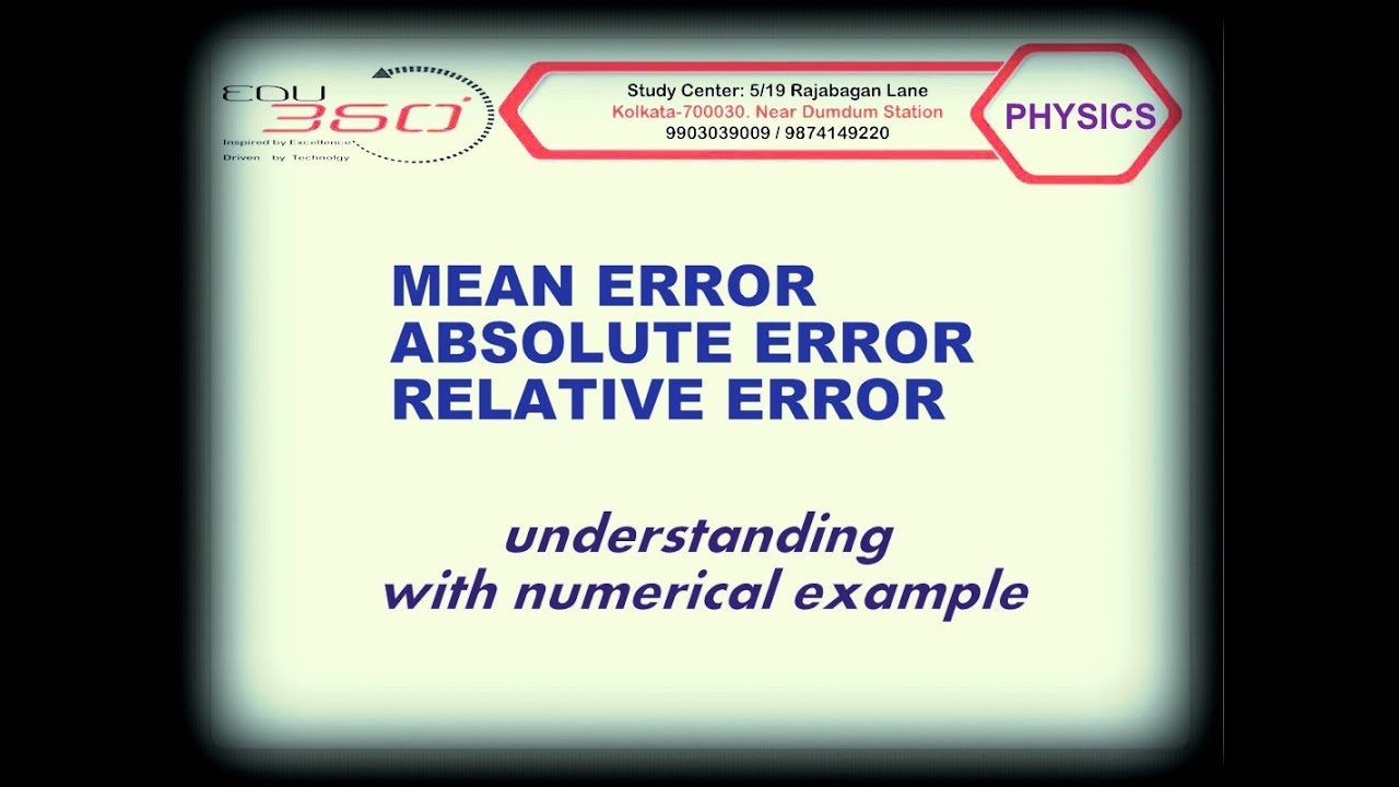 Related meaning. Mean absolute Error. Mean absolute percentage Error. Absolute and relative values.
