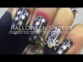 Halloween spiders stamping nail art Beautybigbang