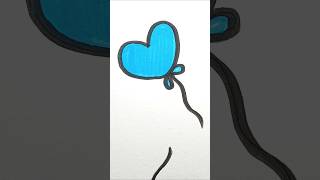 Heart 💙 balloon ASMR coloring #shortsfeed #trending #artshorts #coloring