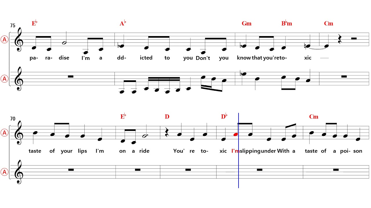 Toxic톡시 Eb Alto Sax Sheet Music [ BRITNEYSPEARS ] YouTube