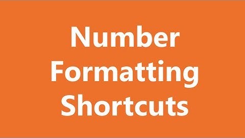 Excel Shortcuts - Format Number