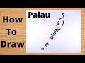 Drawing palau country map  simple way
