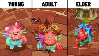 All Celestials Comparison Young Adult Elder + Adult Syncopite My Singing Monsters