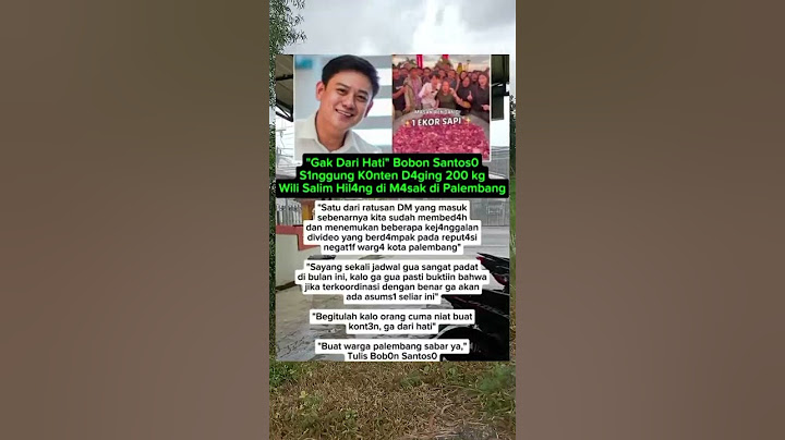 Bobon Santoso menyebut Willy Salim mebuat acara masak besar tidak dari Hati