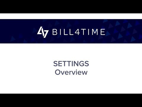Bill4Time: Settings - Overview