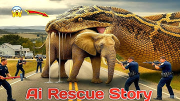 Brave Rescue Team Saves Elephant from a Giant Python  Wildlife Rescue 