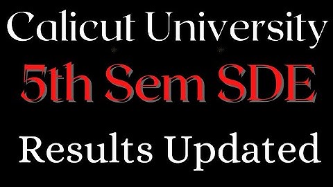 5th Semester SDE Results Published|Calicut University