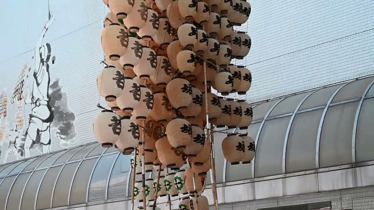 秋田竿燈まつり 昼竿燈 合わせ竿燈7本