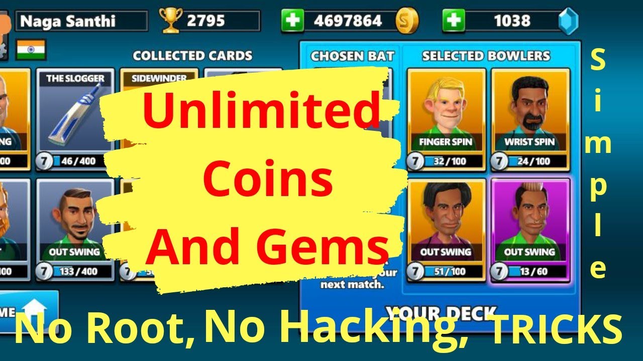 How to get unlimited coin and gems in stick cricket live 2020 and play with Facebook friends