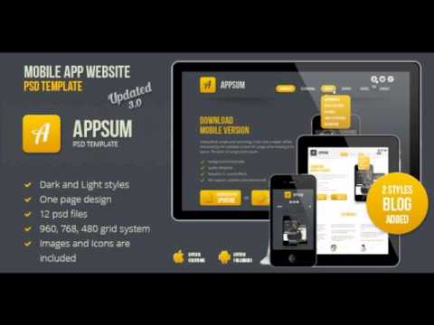 Preview Appsum - OnePage Mobile APP PSD Template Technolog