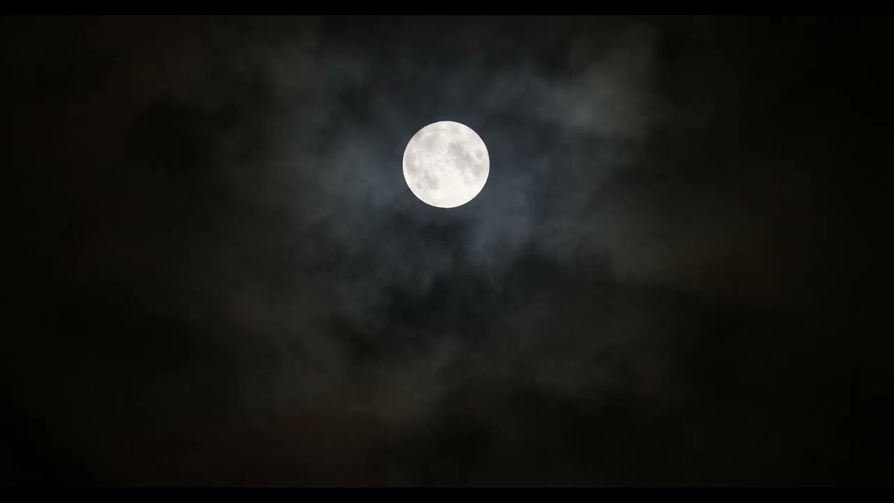 Full moon and dark clouds  ~FREE FOOTAGE HD~