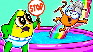 DON'T PRANK WITH BABY AVOCADO! | Slide Adventure With Avocados | Funny Summer Stories With Pool