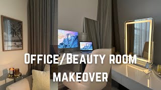 OFFICE\/BEAUTY ROOM TOUR! New office makeover, work from home setup, beauty room vanity set up