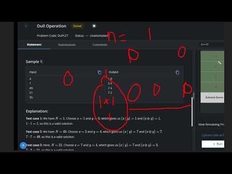 Dull Operation | DUPLET| Codechef STARTERS 105 | Full Solution