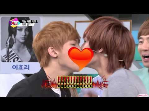 130521 Seungho & Mir on All The K-Pop #Paper Kissing Game Cut