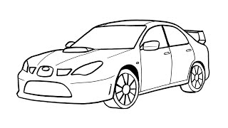 How to Draw a Subaru Impreza WRX STI - Subaru Car Drawing Easy
