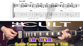 LIL DEVIL The Cult GUITAR LESSON with TAB - Easy Rock Guitar Song TABS TUTORIAL chords