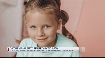 Athena Alert signed into law, local officials can notify public without confirmed abduction thumbnail