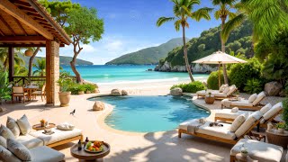 🌞 Calm Beachside Morning Vibes | Gentle Jazz &amp; Seaside View for Relaxation &amp; Study