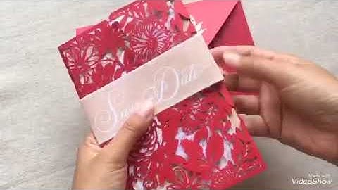 Mẫu thiệp khắc laze màu đỏ - in thiệp cưới đẹp BMT