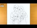 Family drawing easyhow to draw simple familyfamily with 4 membersfamily easy drawings